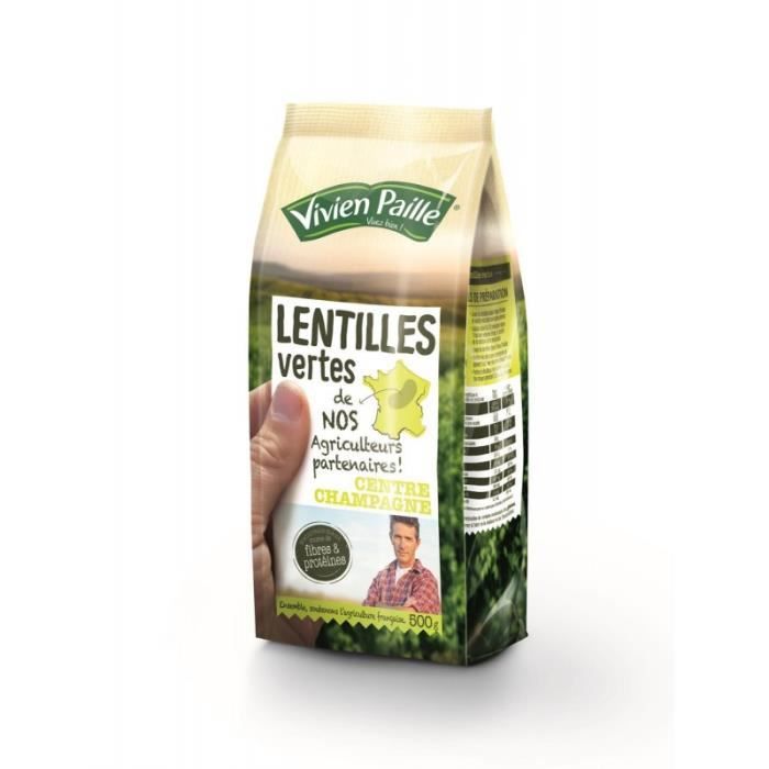 VIVIEN PAILLE - Lentilles Vertes De Nos Agriculteurs 500G - Lot De 4
