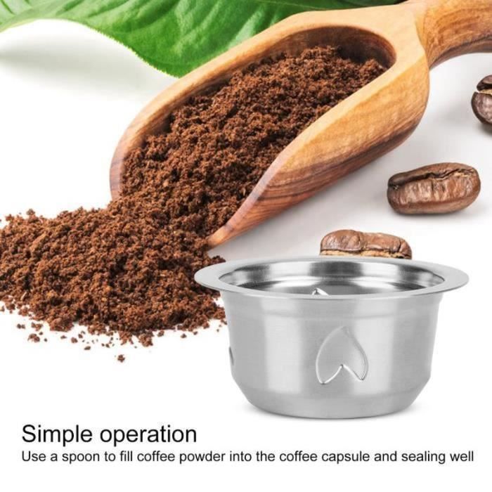 KN04934-DILWE--Ensemble de capsules de café tasse de filtre à café réutilisable en acier inoxydable pour Nespresso Vertuo Plus-LAT