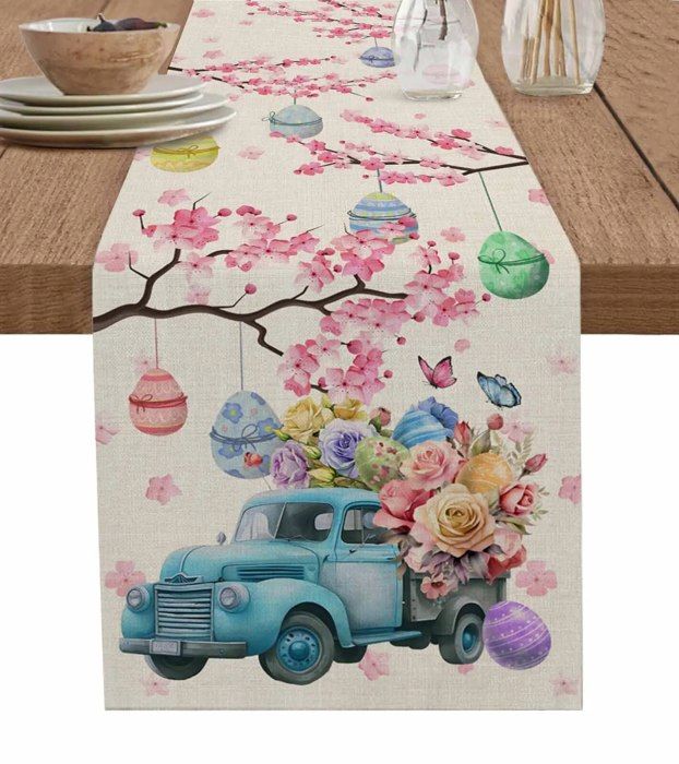 Chemin de table à broder "fleurs de printemps" | acheter en ligne sur