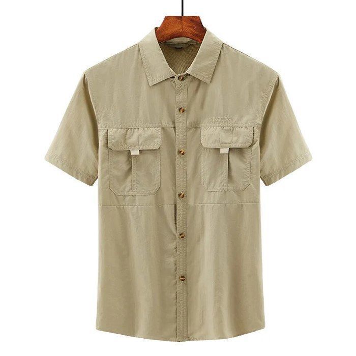 Columbia PFG Chemise Homme Grande Gris Omni-Ombre Manches Courtes Pêche