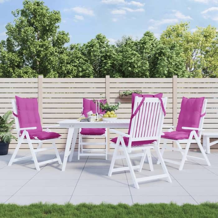 vidaXL Lot de 4 Coussins de Chaise à Dossier Haut Galette de Siège Imperméable Coussin d'Extérieur Anti glissement Jardin 377663