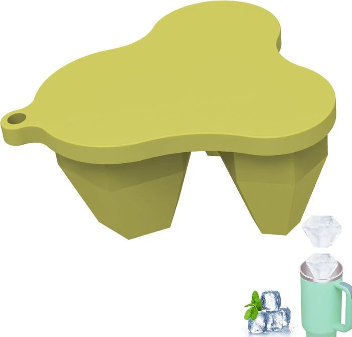 Moule à Glaçons En Silicone Pour Gobelet Isotherme - 3 Compartiments - Avec Couvercle Et