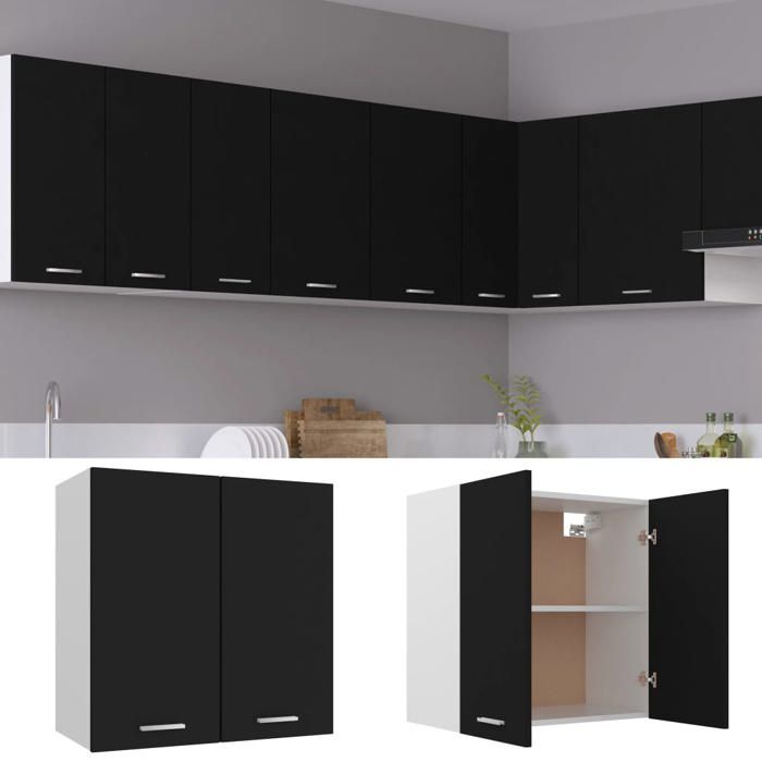 Armoire suspendue Meuble haut cuisine Noir 60x31x60cm Bois dingénierie 5349285 FrenchDays Armoire suspendue Meuble haut cuisine Noir 60x31x60cm Bois dingénierie 5349285 FrenchDays