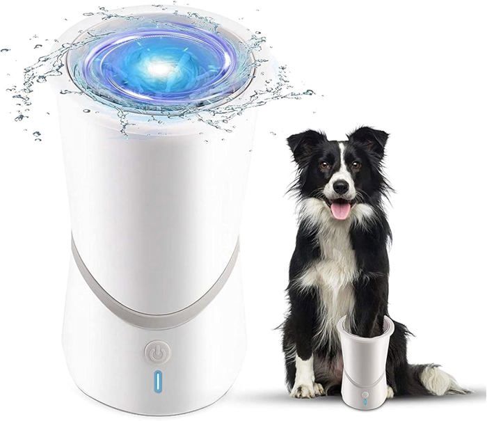 Meilleurs prix pour Nettoyeur de pattes électrique pour lave-pattes de chien automatique, nettoyeur de lavage rapide en un clic avec pieds en silicone