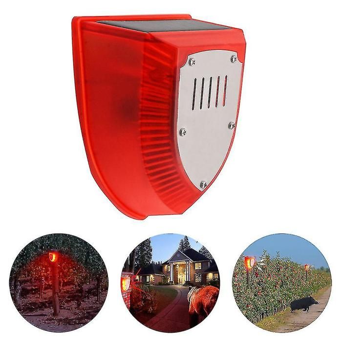 Meilleurs prix pour Lumières dAlarme de Sécurité Solaire avec Sons de Chien Aboiement - Lampe Stroboscopique pour lExtérieur