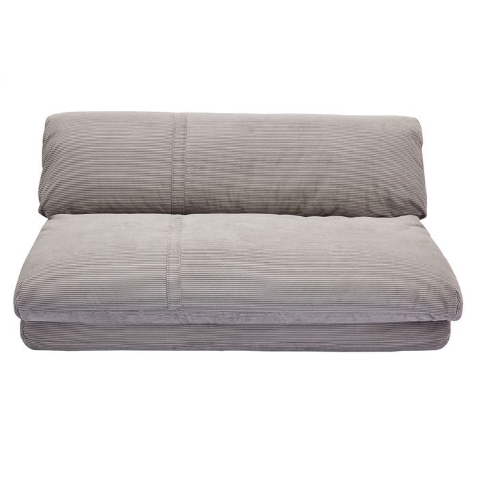 Miliboo - Chauffeuse convertible 2 places en tissu velours côtelé gris clair SPENCER