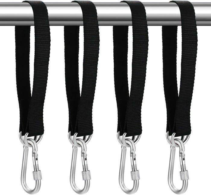 BUKYCAT Ceinture de Hamac, 2 Set Sangles de Connexion Swing, Sangle balancoire Arbre, Fixation Hamac avec D-Ring - Deux Crochets Mousquetons, 50cm*25mm, pour Camping Balancoire de Jardin