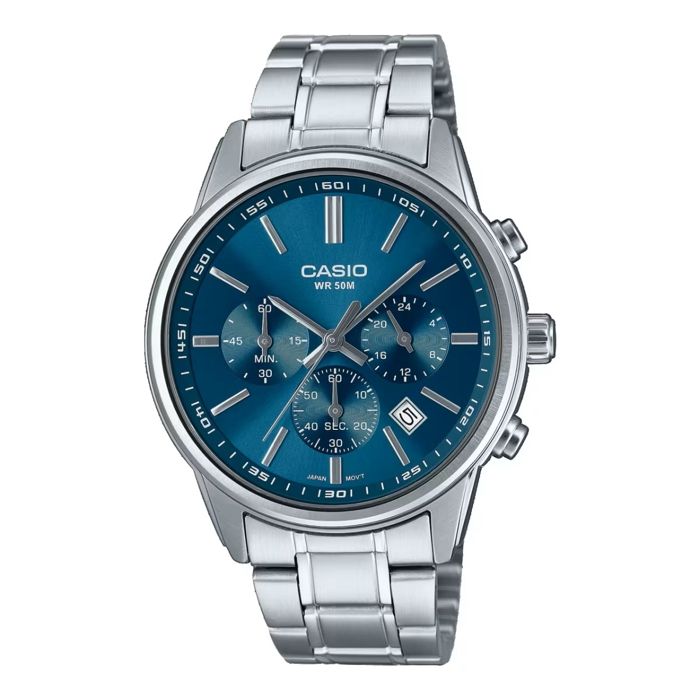 Montre - CASIO - MTP-E515D-2A1VDF - Chronographe - Étanche 5 ATM - Acier inoxydable