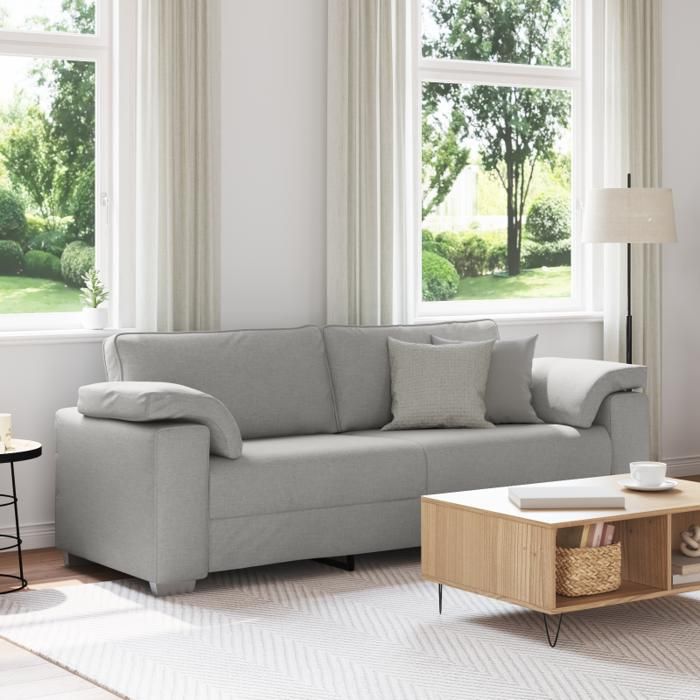 Canapé 3 places Gris nuage 178 cm en tissu