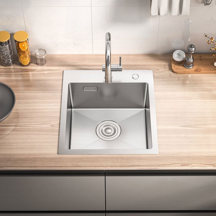 Évier de Cuisine - CECIPA MAX - 40x45CM - Inox Brossé - 1 Bac - Drainage Inclus