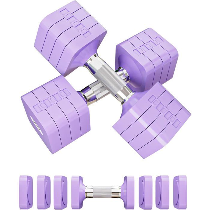 Haltères Réglables 4 En 1 - Ensemble Poids Libres Avec Connecteur, Utilisables Comme Haltères, Kettlebells Et Support Push-up
