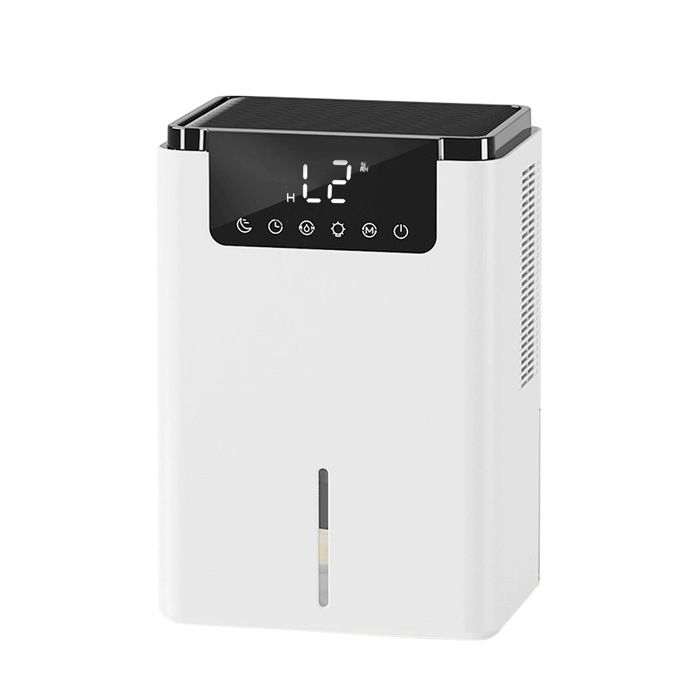 Déshumidificateur 60 W 2 L semi-conducteur double cœur écran LCD fonctionnement silencieux blanc