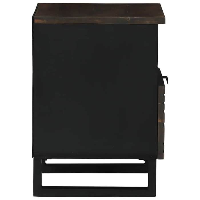 Table de chevet en bois dacacia - vidaXL - Noyer - 40x33x46 cm - Avec tiroir - 1 étagère - Durable - Rangement
