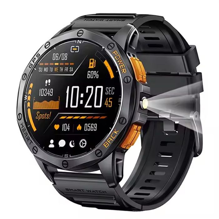 Montre intelligente multifonction - RNCYN - K67 - 1.43 AMOLED - GPS intégré - Appel BT - Lampe de poche LED