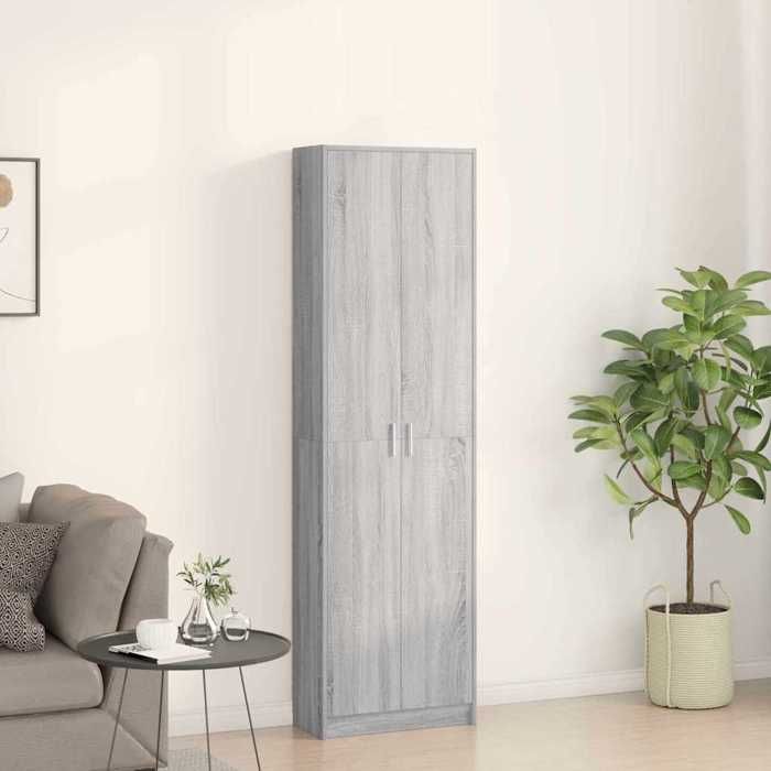 Moderne Armoire/Cabinet BURKE pour salon/chambre Gris Sonoma 55x25x189 cm Bois dingénierie AA3442