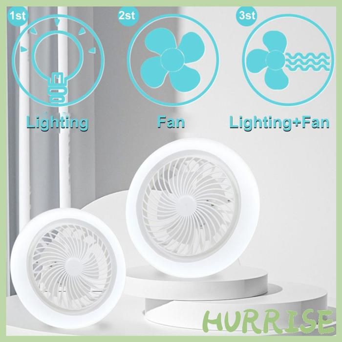 Garosa Lumière de ventilateur à LED Petit ventilateur E27 Ventilateur de plafond linge plafonnier 3 Lumière blanche blanche - Garosa