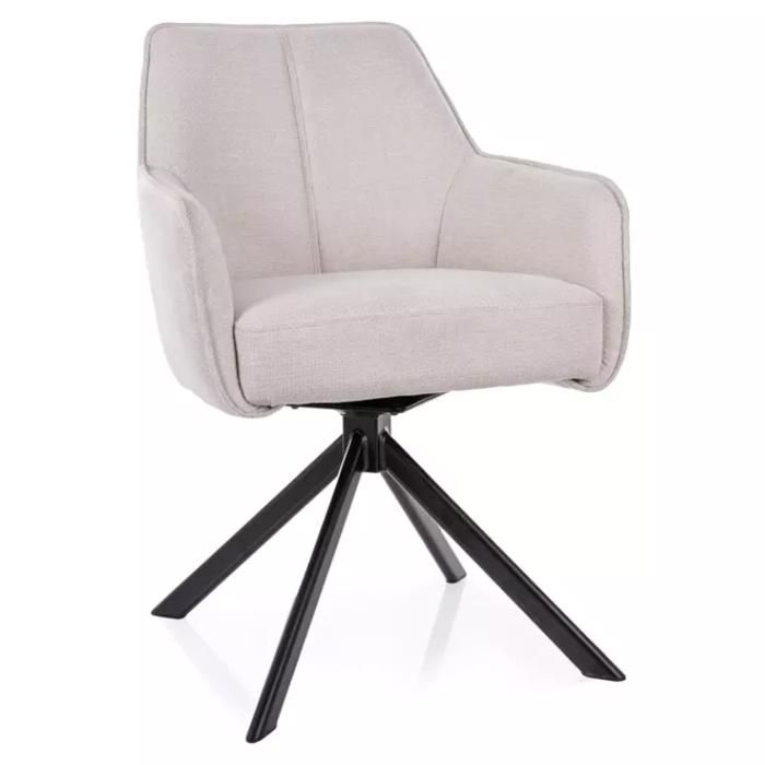 Chaise - Meubles&Design - Chaise beige pivotante tissu avec assise à ressorts ensachés NANO Chaise - Meubles&Design - Chaise beige pivotante tissu avec assise à ressorts ensachés NANO