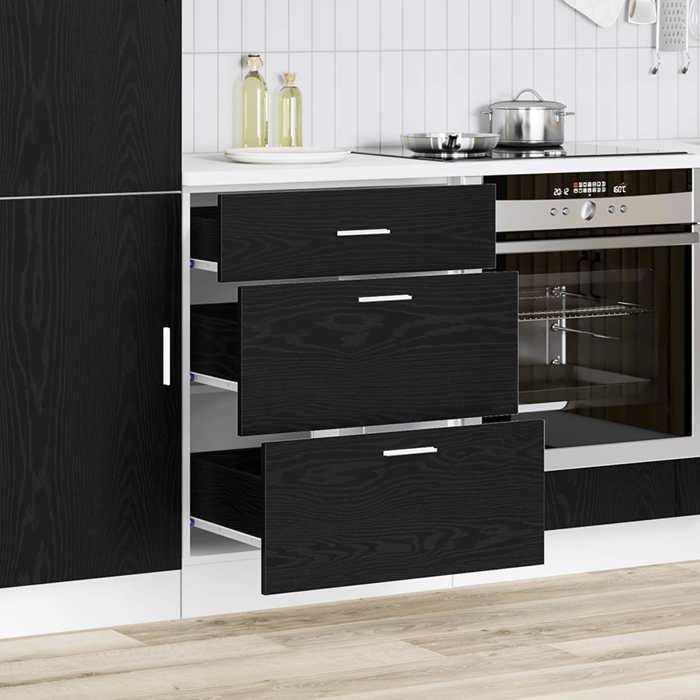 vidaXL Meuble de cuisine bas avec tiroir Chêne noir 60 x 46 x 815 cm