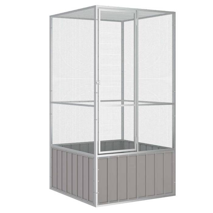 Solde 2026Grand nichoir/enclos Gris - Cage à oiseaux Gris 111x107x2115cm Acier galvanisé 28.1 Kg 72127121