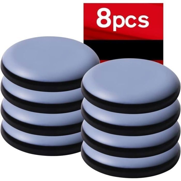 Patins pour meubles  50 mm (rond) - Teflon - Autocollant - Lot de 8