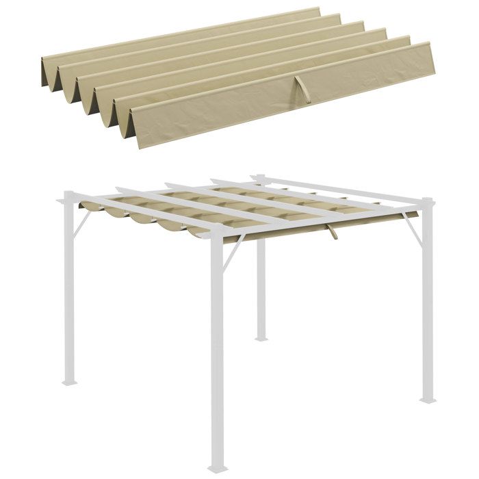 Toile de remplacement pour pergola - Dimensions 250x255 cm - Toile ondulée rétractable