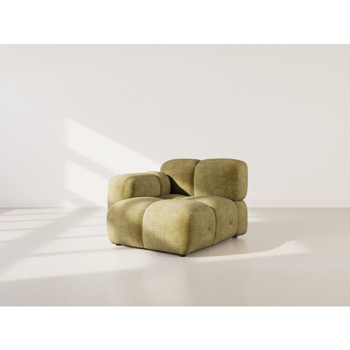 Grace - module dassise gauche en velours texturé - Vert Olive