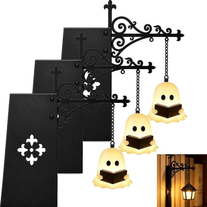 Lot de 3 Lanterne de Bibliothèque - Éclairage Décoratif pour Étagère Lampe de Niche de Livre Vintage Fantaisie LAMPE DECORATIVE