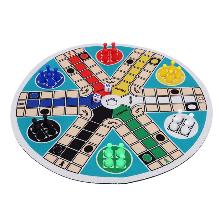 AUCUNE Jeu de société Ludo Ludo – jeu de société rond pour 6 joueurs jeu de stratégie classique pour parents et jouets trampoline