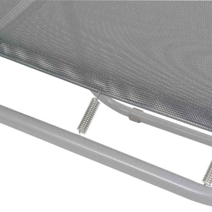 Neuf& 5087 Gris Mobilier de patio arrière-cour - vidaXL - CHIC Ensemble à manger dextérieur 6 pcs - Acier et textilène Gris23.5 kg
