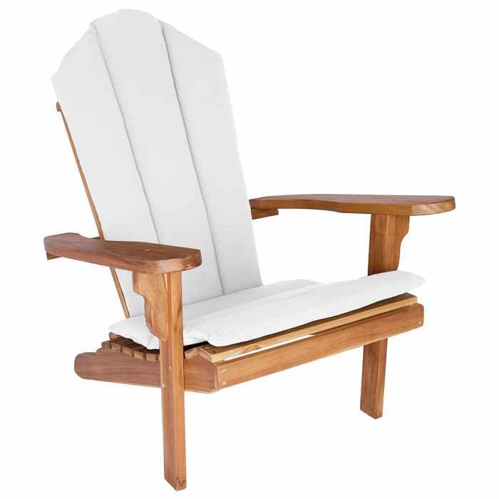Elégance - Chic Chaise de bistrot - Chaise Adirondack de jardin - Naturel - Bois de teck massif - 78x93x94cm_0662035