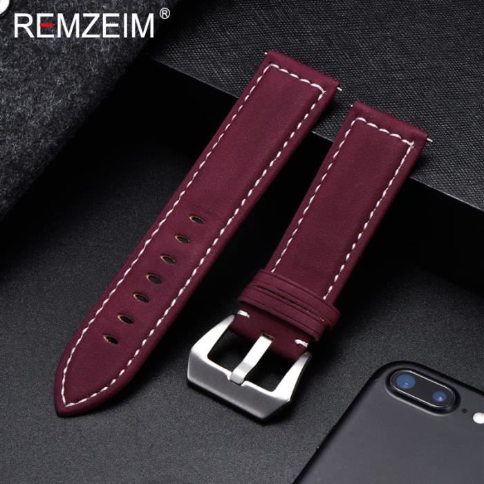 Bracelet De Montre En Cuir Véritable - Motif Crocodile - Tailles 10mm à 24mm - Pour Hommes Et Femmes - 10