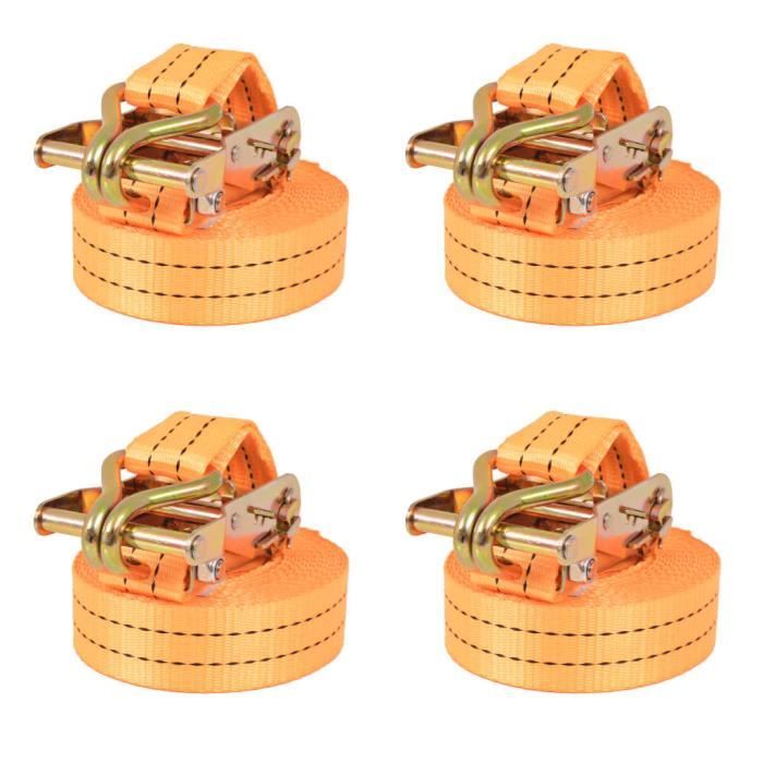 Lot De 2 Sangles De Traction 6 Tonnes - 5m X 50mm - Remorquage Extrême Avec 2 Boucles