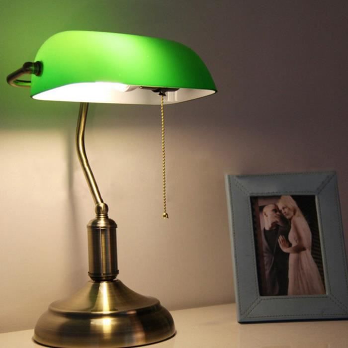 Bibliothèque Antique Table Lampe de chevet Bureau Lumière Accueil abat-jour  en verre Éclairage Chambre @s@tapo728 - Cdiscount Maison