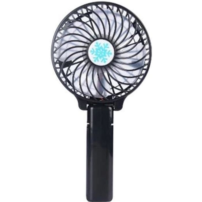 NOIR Mini Ventilateur dété USB rechargeable Réglable Multi-vitesse Pliable Cooler Healthy Handhold Poche