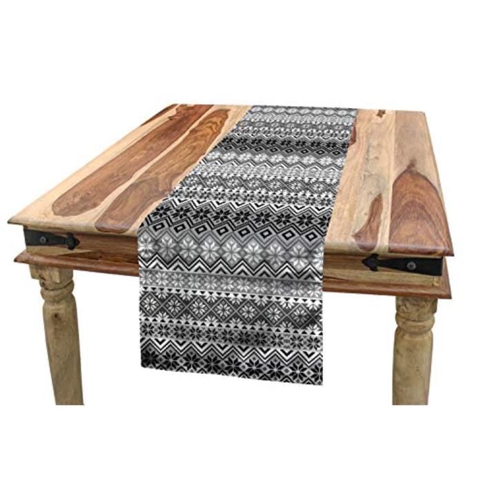 Pack Linge De Table Xaxut Chemin De Table Nordique Tricot Motif Chevron Pixel Art Motif Ornement Scandinave Motifs Classiques Cour Cdiscount Maison