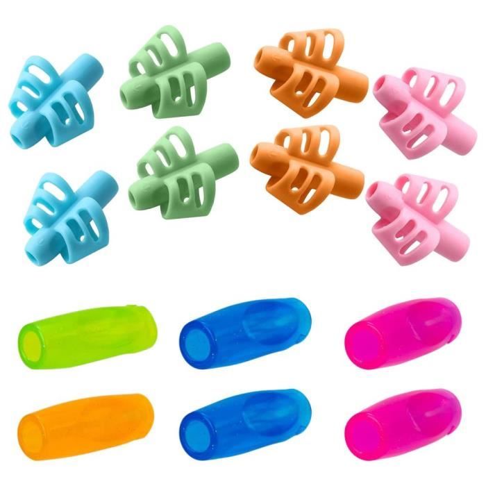 6 Grips Ergonomiques Pour Stylo - Guide Doigt Enfants/Adultes - Multicolore