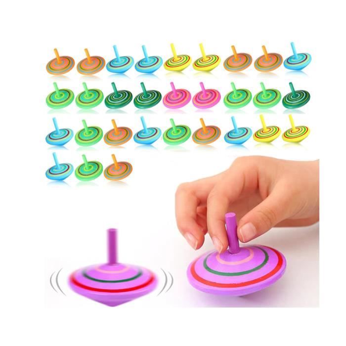 Toupie,15pcs Toupies Pour Enfants,Toupies Jouets Bois,Mini Spinning Top
