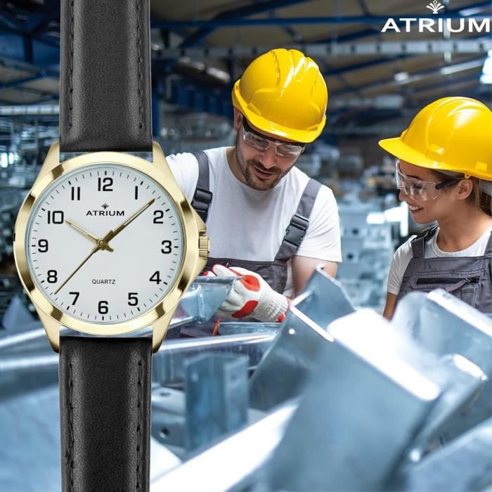 Atrium Armbanduhr A10-20 - Montre Homme en Cuir avec Cadran Blanc Noir, -  Achat/vente montre Blanc - Cdiscount