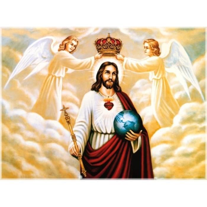 Diamond Painting 5D Jésus Christ – Kit Peinture Diamant Adulte Complet DIY, Artisanat avec points de diamant, Kit d'art avec pierres précieuses pour débutants, Peinture décorative murale, 30x30 cm