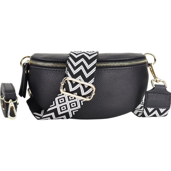 Sac Banane Dor?� Pour Femme En Cuir V?�ritable ??l?�gant Avec 2 Ceintures ?? Motifs Et En Cuir 