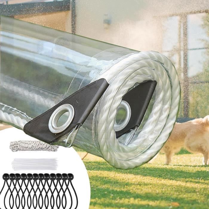 Bâche De Remorque PVC 420D 1.8x1.2m - Imperméable, Renforcée, Avec Bandes Réfléchissantes Pour Fourgon Et Caravane