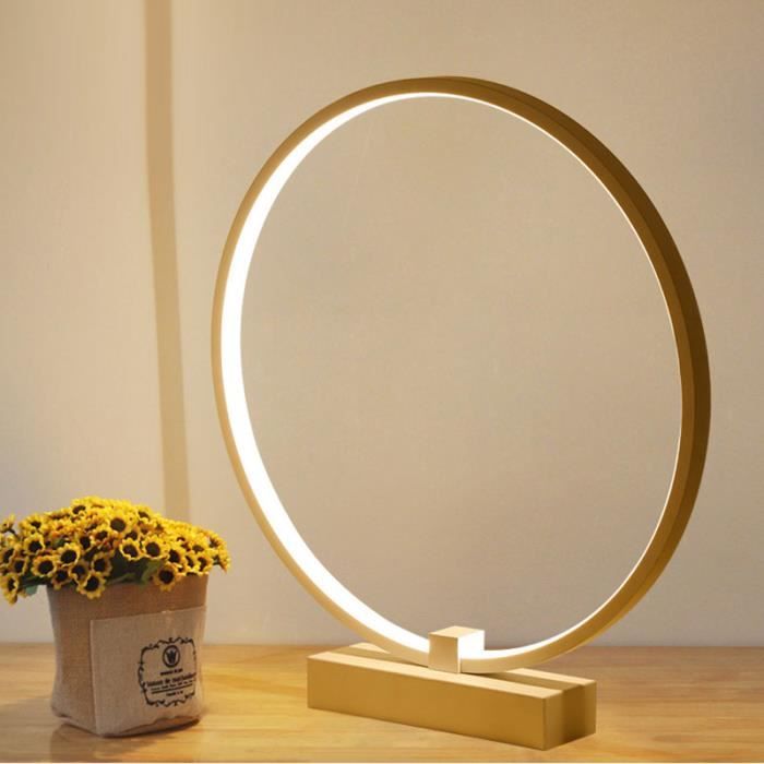F30cm Forme Ronde Led Table Lampe Support En Bois Etude Bureau Lampe Decor Table Lumiere Pour Lecture Salon Chambre A Coucher Achat Vente 36w F40cm Forme Ronde Led T