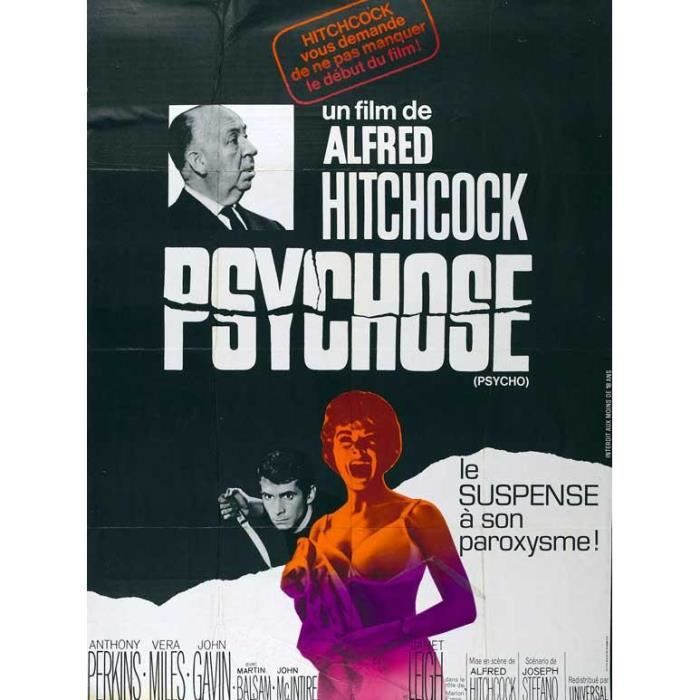 Affiche du film de Alfred Hitchcock Psychose (Dimensions : 28 x 43 cm ) -  Cdiscount