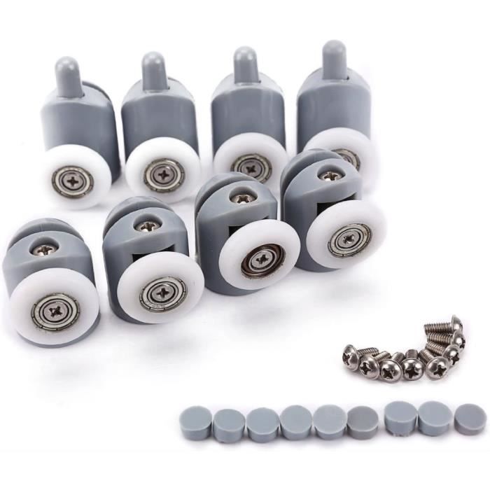 Roulette Porte de Douche 19mm Roue Porte Coulissante 23mm Rouleau Douche 8 pcs Roulette Porte de Douche 19mm Roue Porte Coulissante 23mm Rouleau Douche 8 pcs