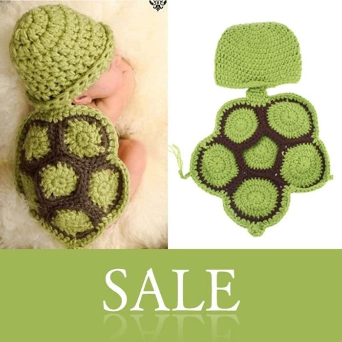 Bebe Enfant Chapeau Bonnet Crochet Tricot Animal Deguisements Photo Cadeau Tortue Vert Cdiscount