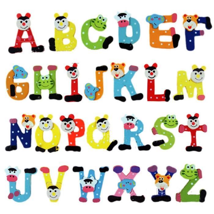 Aimants Réfrigérateur Alphabet Animaux – Lettres Magnétiques Colorées, Jouet Éducatif Dès 3 Ans