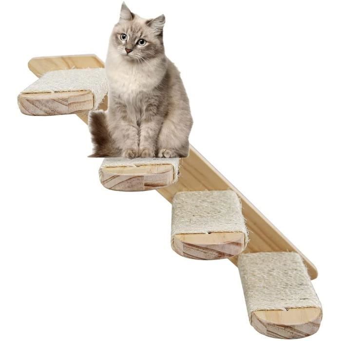 Gertong Escaliers Pour Chat 4 Marches En Bois Et Chanvre Pais Antidrapant Fixation Murale Avec Vis Pour Griffer Et Escalader 7392 Cdiscount Animalerie