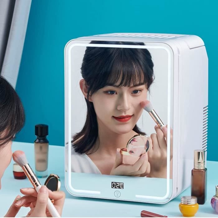 Flawless Mini Beauty Fridge Skincare Réfrigérateur Compact Miroir LED