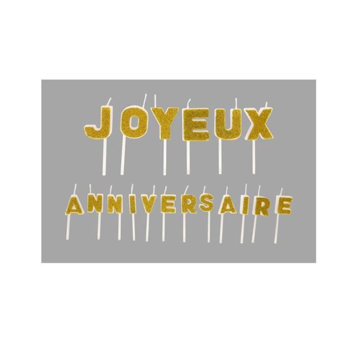Bougies Sur Pique Joyeux Anniversaire Dorees Pailletees 1 6 X 1 2 Cm Et 1 8 X 2 2 Cm Achat Vente Kit De Decoration Soldes Sur Cdiscount Des Le Janvier Cdiscount