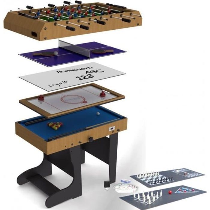 Riley Table Multi-Jeux Pieds Pliables 